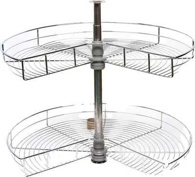 Image de Organiseur pour armoire d'angle, réglable en hauteur, pivotant à 270°, argent