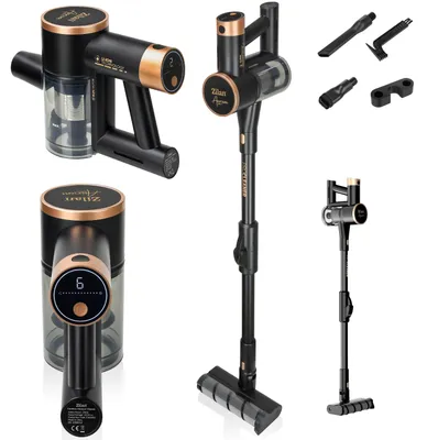 Immagine prodotto di Zilan aspirapolvere a mano senza fili 3in1 Aspirapolvere per peli di animali domestici tappeti pavimenti duri con display a LED Filtro HEPA potente aspirapolvere a mano senza fili - pieghevole - spazzola per pavimenti antigroviglio