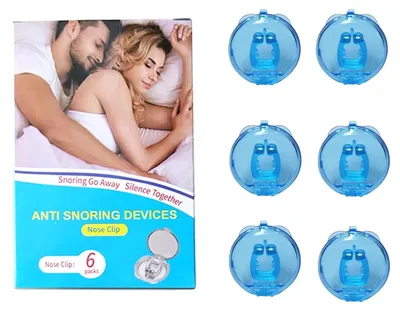 Zdjęcie produktu dla Clips do nosa zapobiegające chrapaniu, wygodne dopasowanie, wielokrotnego użytku, zestaw 6 sztuk w opakowaniu
