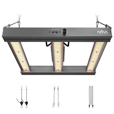 Produktbild von NovaGrove Pflanzenlampe LED Vollspektrum IR, 150W Grow Lampe für Growbox 60x60cm, Grow Light mit Dimmbar & Daisy Chain, PR15