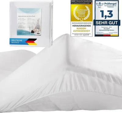 Produktbild von Feluna® wasserundurchlässige Molton Matratzenauflage wasserdichte Betteinlage Matratzenschoner aus Flanell 200x200cm