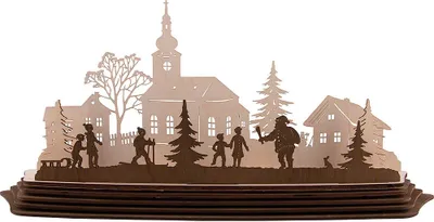 Productafbeelding van Knutselset voor theelichthouders, "Kerstsfeer" (57x25,5 cm) van Weigla Holzkunst