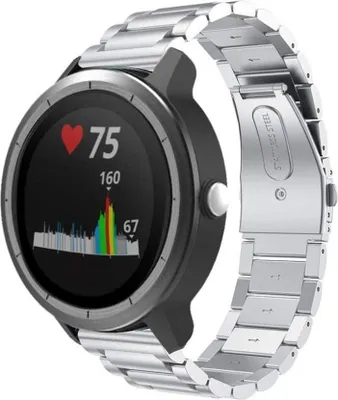 Produktbild von Strap-it Garmin Vivoactive 3 Gliederarmband (Silber)