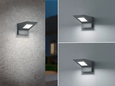 Produktbild von LED Außenwandleuchten Set Downlight Anthrazit Fassadenbeleuchtung Terrassenlampe