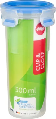 Produktbild von EMSA CLIP & CLOSE Rund Box 0,5 l Blau, Transparent 1 Stück(e)