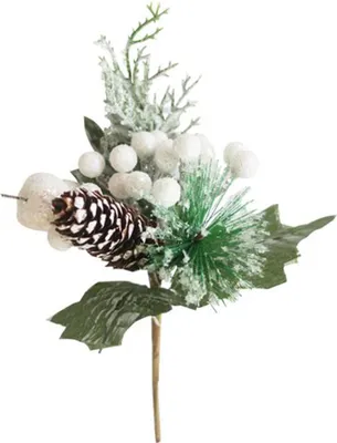 Produktbild von Weihnachtszweig MAGICHOME, Baumzapfen, Weiß, 21 cm