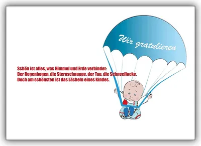 Produktbild von Tolle Jungen Babykarte mit Fallschirm springendem Baby