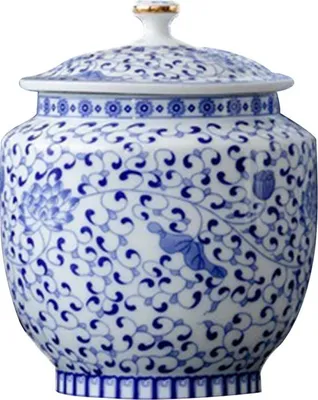 Image de Urne en porcelaine 1000 ML - Urne de crémation pour humains et animaux domestiques - Design unique - Urne décorative