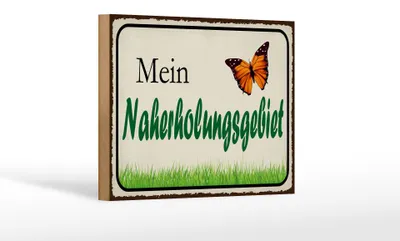 Produktbild von Holzschild Spruch 18x12cm mein Naherholungsgebiet Garten