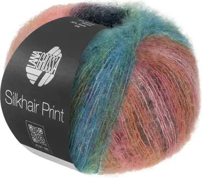 Produktbild von Lana Grossa - Silkhair Print 25g 0438  hellrot türkisblau blauviolett grün