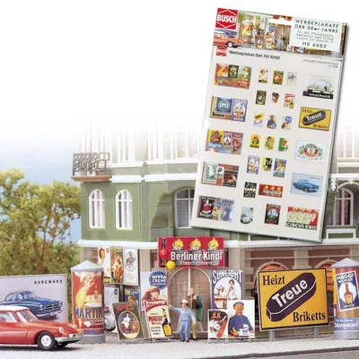 Produktbild von Busch 6002 - 1/87 / H0 Werbeplakat-Set Epoche 3 - Neu