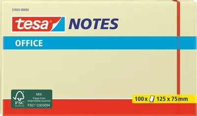 Obrázek produktu pro TESA 57655, Obdélník, Žlutá, 125 mm, 75 mm, 100 listy
