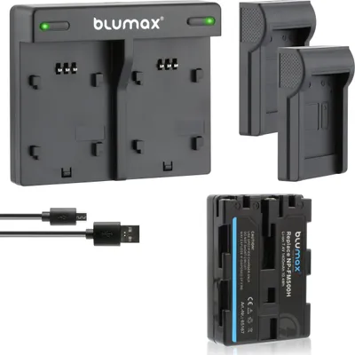 Produktbild von 1x Akku + Lader für Sony FM500H DSLR-Alpha 580 850 900 SLT-A58  99 1400 mAh
