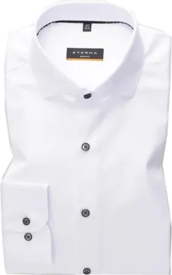 Zdjęcie produktu dla Eterna - Slim Fit - Koszula męska Non-iron z długim rękawem, nieprzezroczysty (8819 F182), rozmiar:41, kolor:Biały (00)
