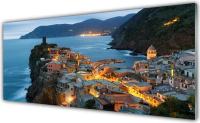 Produktbild von Acrylglasbilder 125x50 Wandbild Druck Meer Stadt Landschaft