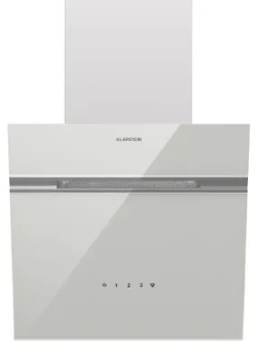 Obrázek produktu pro Klarstein Alina digestoř – šikmá digestoř 570 m³/h, dotykové ovládání, LED osvětlení, třída energetické účinnosti A, 54 dB, odsávání vzduchu a recirkulace, včetně aktivního uhlíkového filtru, bílá