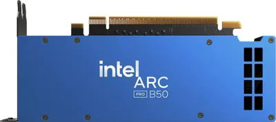 Zdjęcie produktu dla Intel Arc Pro B50, 16 GB, GDDR6, 128 bit, 7680 x 4320 px, PCI Express 5.0, 1 went.