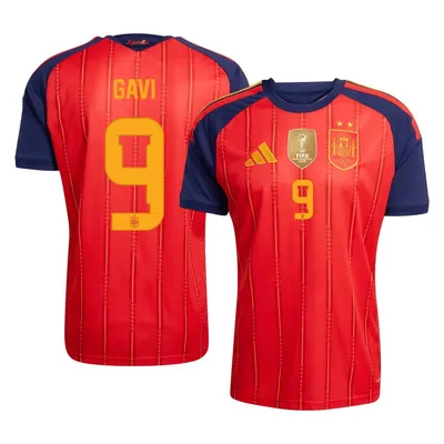 Immagine prodotto di #9 GAVI Maglia da casa a 2 stelle della Spagna per i Mondiali 2026, campionessa del mondo.misurare:M