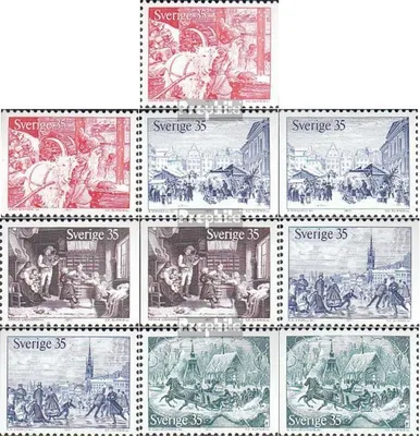 Produktbild von Briefmarken Schweden 1971 Mi 728Dl,Dr,729Dl,Dr,730Dl, Dr,731Dl,Dr,732Dl,Dr (kompl.Ausg.) postfrisch Weihnachtsmarken