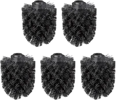 Produktbild von WC-Bürstenkopf, Ersatz-Bürstenkopf für WC-Bürsten, WC-Bürste, Ersatz im 5er-Set, schwarz, 16 mm Gewinde, Ø 7 x 9,5 cm