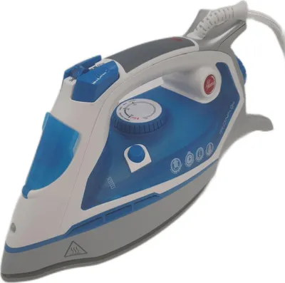 Zdjęcie produktu dla Hoover IRONflow TIF2600/1 011, Żelazko suche i parowe, Płyta ceramiczna, 190 g/min, Niebieski, Przezroczysty, 0,3 l, Wbudowany