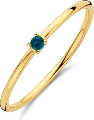Produktbild von New Bling 9NB-0736-52 Silberring - Damen - Zirkonia - Blau - 2 mm Durchmesser - Größe 52 - Silber - vergoldet (vergoldet/Gold auf Silber)