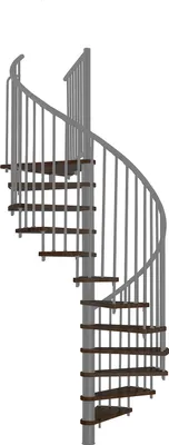 Produktbild von Minka Spindeltreppe Spiral Effect 38 - 305,5cm Geschosshöhe Walnuss Grau 140cm Durchmesser
