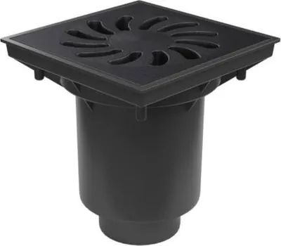 Produktbild von Bodeneinlauf, D 160 / 110-250 mm, Trockenklappe, Gussroste, ENPRO