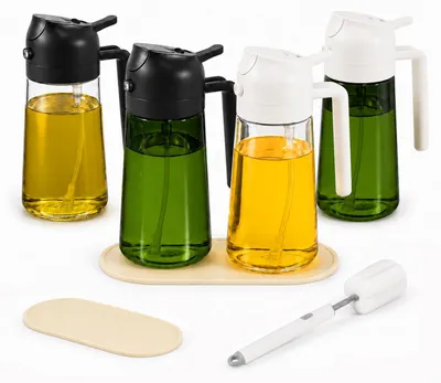 4er-Set Ölsprühflaschen aus Glas für Küche & Airfryer