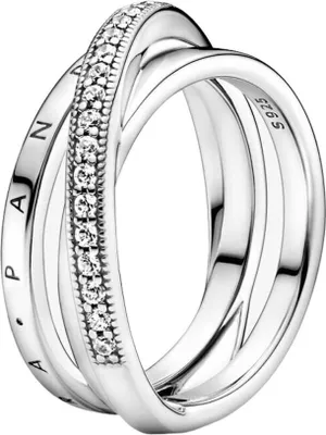 Produktbild von Pandora 199057C01 Pavé-Ring Damen Dreifach Gekreuzt Sterling-Silber Gr. 58