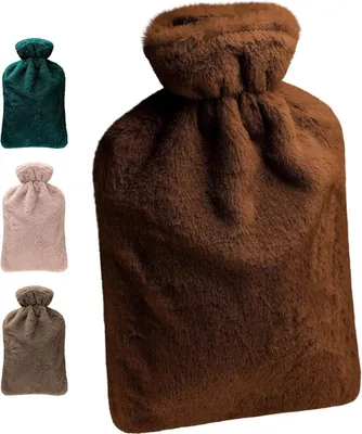 Obrázek produktu pro Kruik - termofor s obalem - 2 litry - termofor - lůžková láhev - ideální pro děti - dospělé - rezavě hnědý
