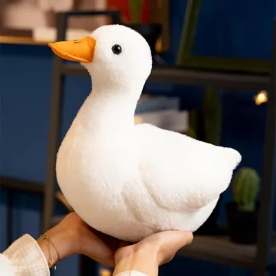 Produktbild von Kawaii Ente Plüschtier Lebensecht Weiße Gans Kuscheltier Stofftier Kinder Geschenk Simuliert Realistische Ente - Größe: 25cm