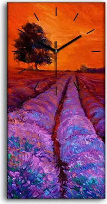 Produktbild von Leinwand Wanduhr Wandkunst Uhr Geräuschlos 30x60 Gemälde Wiese Blumen Baum Kunst - schwarze Hände