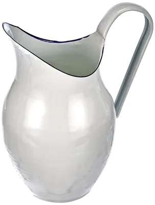 Glasierte Stahlkanne weiß 38 cm 2,5 l