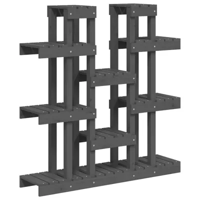 Obrázok produktu pre vidaXL Stojan na rastliny sivý 104,5x25x109,5 cm Masívne borovicové drevo