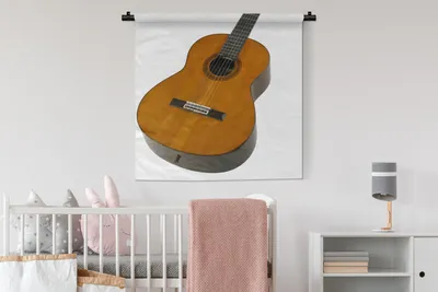 Produktbild von MuchoWow® Wandteppich Wandbehang Nahaufnahme einer akustischen Gitarre 90x90 cm Tapisserie Dekoration Wandtuch - Wandaufhänger