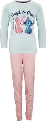 Produktbild von Disney Stitch Angel Kinder Mädchen langarm Schlafanzug Pyjama – Blau / 92