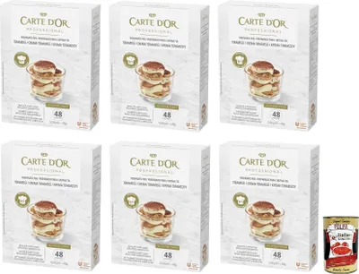 Produktbild von 6x Carte d’Or Professional Pulvermischung für Tiramisu-Creme,Glutenfrei 490g + Italian Gourmet Polpa di Pomodoro 400g Dose