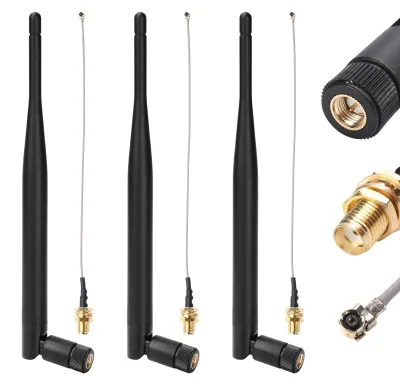 LoRa-Antenne 915 MHz 5 dBi omnidirektional SMA + Adapterkabel 3 St.