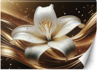 Produktbild von Vlies fototapete Lilie Blume 350x245 cm Feeby Gold inkl. Kleber einfache Montage