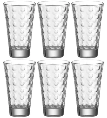 Produktbild von LEONARDO HOME Trinkglas Optic, Set mit Innenrelief, Trink-Gläser in konischer Fo
