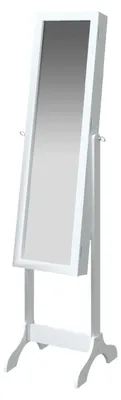 Produktbild von Standspiegel mit viel Stauraum, Schminkspiegel zur Dekoration für Wohnbereich, Flurspiegel, Ganzkörperspiegel, Garderobenspiegel, Weiß