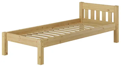 Produktbild von Bettrahmen Einzelbett 80x200 Futonbett Kieferbett Massivholz natur Zubehör wählbar V-60.38-08Rollrost inkl.