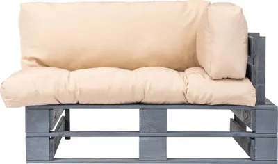 Produktbild von vidaXL Outdoor-Sofa Paletten mit Kissen in Sandfarben Kiefernholz