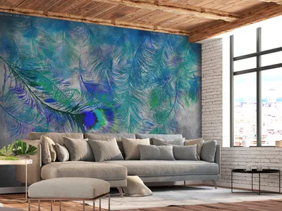 Produktbild von Vlies Fototapete Pfauenfeder 400x280 cm Tapeten Wandtapete XXL bunt Abstrakt n-A-1488-a-a
