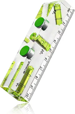 Productafbeelding van Mini waterpas met magnetische basis, transparant acryl, 102 x 25 x 15 mm, geschikt voor houtbewerking