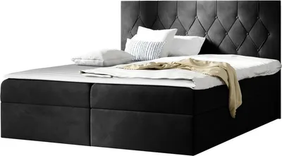 Produktbild von MIRJAN24 Boxspringbett Loloz, Doppelbett mit Bettkasten und Matratze, Ehebett (Farbe: Mikrofaza 0015, Größe: 120x200 cm)
