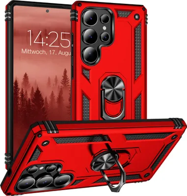 Produktbild von Armor Outdoor Handyhülle für Samsung Galaxy S25 Ultra Handy Panzer Case Cover Schutzhülle Farbe: Rot