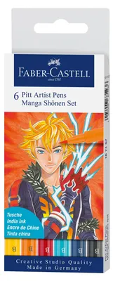 Image de FABER-CASTELL Tuschest. Pitt Art. Pen Manga Shônen 6x