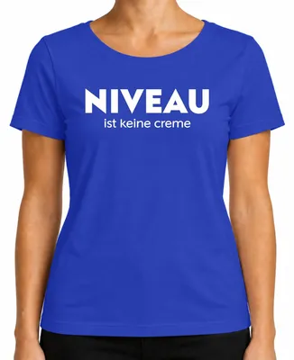 Immagine prodotto di Niveau ist keine Creme Saying Humour Sarcasm Pun Funny Ladies T-Shirt, Blue, L